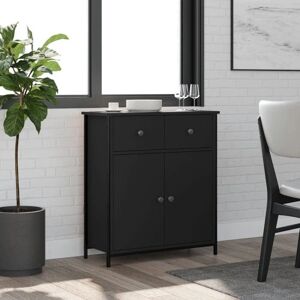 vidaXL Black Sideboard 70x30x80 cm Engineered Wood - Sideboard vidaXL Black Sideboard 70x30x80 cm Engineered Wood - Sideboard
