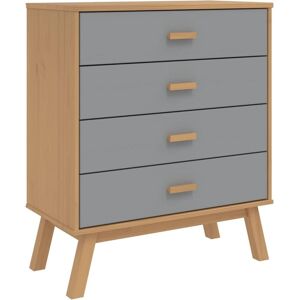 vidaXL Olden Grey Brown Solid Pine Wood Drawer Cabinet - Drawer Storage Furniture vidaXL Olden Grey Brown Solid Pine Wood Drawer Cabinet - Drawer Storage Furniture