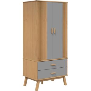 vidaXL Wardrobe OLDEN Solid Pine - Wardrobe, Grey & Brown vidaXL Wardrobe OLDEN Solid Pine - Wardrobe, Grey & Brown