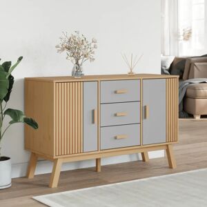 vidaXL Olden Grey Brown Solid Wood Pine Sideboard - Sideboard vidaXL Olden Grey Brown Solid Wood Pine Sideboard - Sideboard