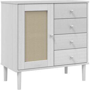 vidaXL SENJA Weiß Kiefer Rattan Look Sideboard - Kommode vidaXL SENJA Weiß Kiefer Rattan Look Sideboard - Kommode