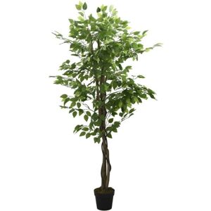 vidaXL Artificial Ficus Tree - Green - 180 cm - Fake Plant - 756 Leaves vidaXL Artificial Ficus Tree - Green - 180 cm - Fake Plant - 756 Leaves