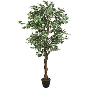 vidaXL Artificial Ficus Tree - 180 cm - Green - Fake Plant - 756 Leaves vidaXL Artificial Ficus Tree - 180 cm - Green - Fake Plant - 756 Leaves