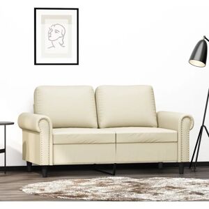 Vidaxl 2-Seater Faux Leather Cream Sofa - Sofa Vidaxl 2-Seater Faux Leather Cream Sofa - Sofa