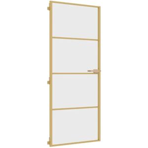 vidaXL Goldene Glas Aluminium Innentür - Schlank 83x201,5 cm vidaXL Goldene Glas Aluminium Innentür - Schlank 83x201,5 cm