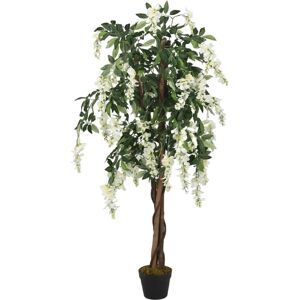 vidaXL Artificial Wisteria Tree - Green and White - 80 cm - Artificial Tree vidaXL Artificial Wisteria Tree - Green and White - 80 cm - Artificial Tree