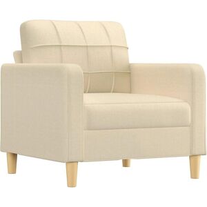 vidaXL Fauteuil en Tissu Crème - Publicité vidaXL Fauteuil en Tissu Crème - Publicité