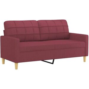 vidaXL Sofá de 2 lugares em tecido - Vermelho, 140cm, Design Moderno vidaXL Sofá de 2 lugares em tecido - Vermelho, 140cm, Design Moderno