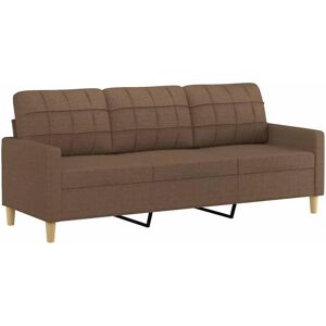 Canapé 3 places en tissu marron VidaXL - Canapé Canapé 3 places en tissu marron VidaXL - Canapé