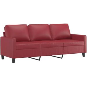 Vidaxl - 3er Sofa Weinrot Kunstleder 180cm Vidaxl - 3er Sofa Weinrot Kunstleder 180cm