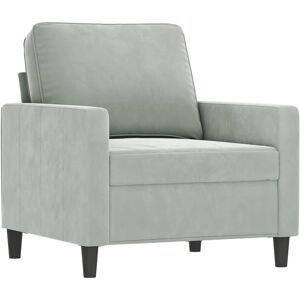 vidaXL Lichtgrijze fluwelen fauteuil - fauteuil vidaXL Lichtgrijze fluwelen fauteuil - fauteuil