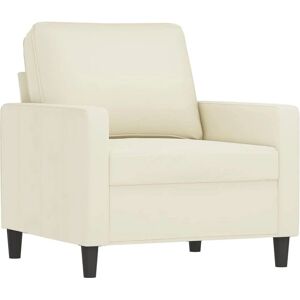 Fauteuil en Velours VidaXL Crème - Moderne et Confortable - Publicité Fauteuil en Velours VidaXL Crème - Moderne et Confortable - Publicité