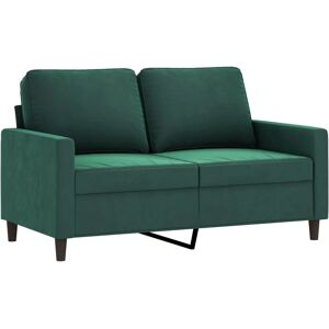 vidaXL Dunkelgrünes Samt 2-Sitzer Sofa - Sofa vidaXL Dunkelgrünes Samt 2-Sitzer Sofa - Sofa