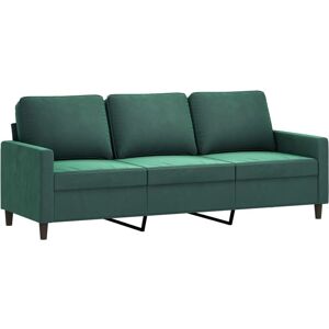 vidaXL 3-zits Donkergroen Fluwelen Bank - Sofa vidaXL 3-zits Donkergroen Fluwelen Bank - Sofa