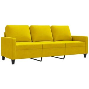 Vidaxl Gul Velour 3-personers Sofa - Sofa Vidaxl Gul Velour 3-personers Sofa - Sofa