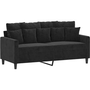 Canapé vidaXL - Velours noir 140cm - Publicité Canapé vidaXL - Velours noir 140cm - Publicité