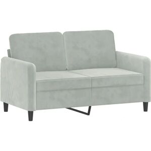 vidaXL Canapé 2 Places Velours Gris Clair 120cm - Canapé - Publicité vidaXL Canapé 2 Places Velours Gris Clair 120cm - Canapé - Publicité