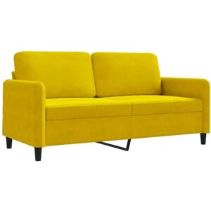 Vidaxl - Canapé 2 places en velours jaune 140cm - Canapé - Publicité Vidaxl - Canapé 2 places en velours jaune 140cm - Canapé - Publicité