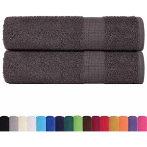 vidaXL Bath Towels 2 pcs Anthracite - Bath towels vidaXL Bath Towels 2 pcs Anthracite - Bath towels