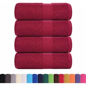 vidaXL Guest Towels 4 pcs Burgundy Red 30x50 cm - Guest Towels vidaXL Guest Towels 4 pcs Burgundy Red 30x50 cm - Guest Towels
