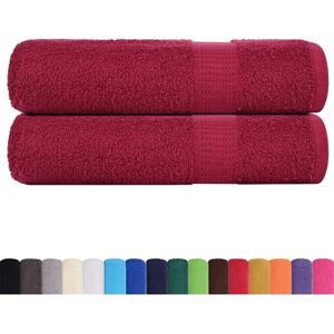 vidaXL Towels 2 pcs Bordeaux Red 50x100 cm - Towels vidaXL Towels 2 pcs Bordeaux Red 50x100 cm - Towels