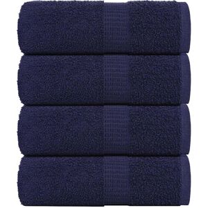 vidaXL Cotton Soap Towels 4 pcs Navy Blue - Soap Towels vidaXL Cotton Soap Towels 4 pcs Navy Blue - Soap Towels