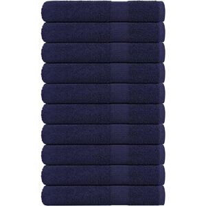 vidaXL Navy Blue 10-Piece Sauna Towels - Cotton 80x200cm vidaXL Navy Blue 10-Piece Sauna Towels - Cotton 80x200cm