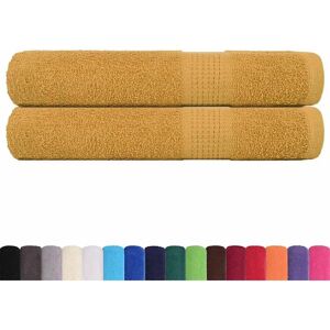 vidaXL Towels 2 pcs Golden 100x200 cm - Towels vidaXL Towels 2 pcs Golden 100x200 cm - Towels