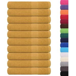 vidaXL Towels 10 pcs Gold 100x200 cm - Towels vidaXL Towels 10 pcs Gold 100x200 cm - Towels