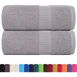 vidaXL Guest Towels 2 pcs Grey 30x50 cm - Guest Towels vidaXL Guest Towels 2 pcs Grey 30x50 cm - Guest Towels