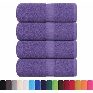 vidaXL Katoenen paarse zeepdoeken 4 stuks - Handdoeken vidaXL Katoenen paarse zeepdoeken 4 stuks - Handdoeken