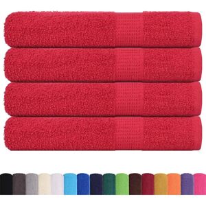 vidaXL Towels 4 pcs Red 100x200 cm - Towels vidaXL Towels 4 pcs Red 100x200 cm - Towels