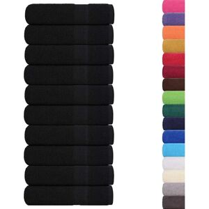 vidaXL Black Bath Towels 100x150cm Set of 10 vidaXL Black Bath Towels 100x150cm Set of 10