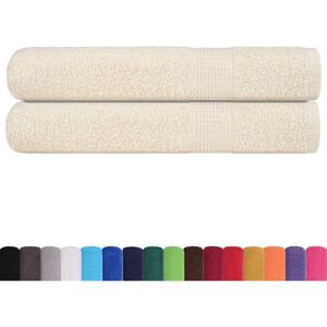 vidaXL Cream Sauna Towels 2 pcs - Towels vidaXL Cream Sauna Towels 2 pcs - Towels