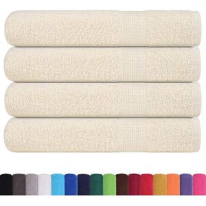 vidaXL Prosoape de saună 4 buc cream 80x200 cm 360 g/m² 100% bumbac - Towels vidaXL Prosoape de saună 4 buc cream 80x200 cm 360 g/m² 100% bumbac - Towels