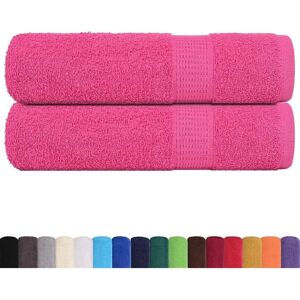 vidaXL Pink 70x140cm Cotton Shower Towels - Shower Towels vidaXL Pink 70x140cm Cotton Shower Towels - Shower Towels