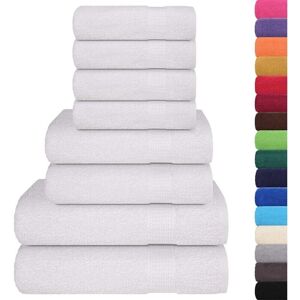 vidaXL Witte 8-delige katoenen handdoekenset - Bad & Handdoeken vidaXL Witte 8-delige katoenen handdoekenset - Bad & Handdoeken