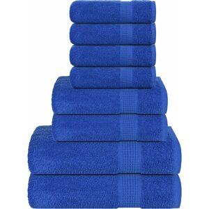vidaXL Blue Towel Set - 8 Piece, 360gsm, Cotton vidaXL Blue Towel Set - 8 Piece, 360gsm, Cotton