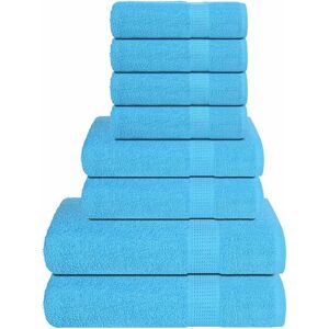vidaXL 8 Piece Turquoise Cotton Towel Set - Bath & Hand Towels vidaXL 8 Piece Turquoise Cotton Towel Set - Bath & Hand Towels