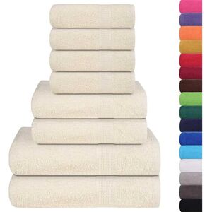vidaXL 8 Stück Krem Baumwoll Handtuch Set vidaXL 8 Stück Krem Baumwoll Handtuch Set