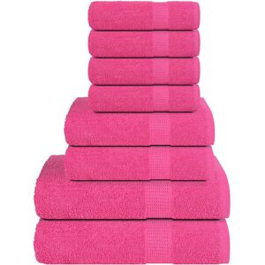 vidaXL Towel Set 8 Piece Pink 360 gsm - Towel Set vidaXL Towel Set 8 Piece Pink 360 gsm - Towel Set