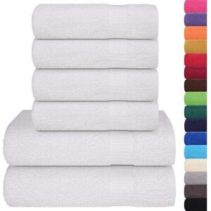 vidaXL 6 pcs. Towel Set White - Towels vidaXL 6 pcs. Towel Set White - Towels