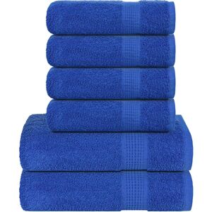 vidaXL Blue Cotton Towel Set 6 pcs - Towel Set vidaXL Blue Cotton Towel Set 6 pcs - Towel Set
