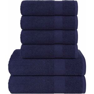 vidaXL Navy Blue 6 pcs Cotton Towel Set - Bath & Hand Towels vidaXL Navy Blue 6 pcs Cotton Towel Set - Bath & Hand Towels
