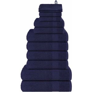 vidaXL Towel Set Navy Blue - Towel Set, 360 gsm, 100% Cotton vidaXL Towel Set Navy Blue - Towel Set, 360 gsm, 100% Cotton