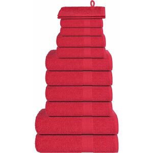 vidaXL 12 Piece Towel Set Red - Bath Towels, Hand Towels, Guest Towels vidaXL 12 Piece Towel Set Red - Bath Towels, Hand Towels, Guest Towels