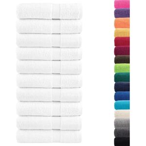 vidaXL White SOLUND Bath Towels 10 pcs - Bath Towels vidaXL White SOLUND Bath Towels 10 pcs - Bath Towels