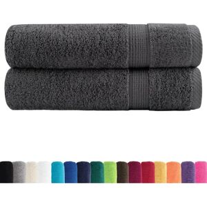 vidaXL Premium Shower Towels SOLUND 2 pcs Anthracite - Bath & Sauna Towels vidaXL Premium Shower Towels SOLUND 2 pcs Anthracite - Bath & Sauna Towels
