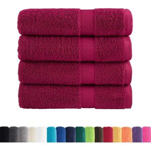 vidaXL Premium Towels SOLUND 4 pcs Bordeaux 50x100 cm 600 gsm - Towels vidaXL Premium Towels SOLUND 4 pcs Bordeaux 50x100 cm 600 gsm - Towels