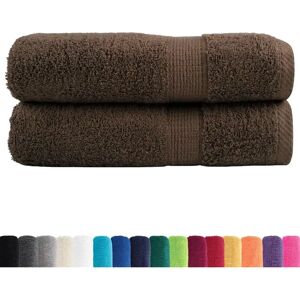 vidaXL Premium Sauna Towels - 2 pcs - 100x150cm - Brown - Bath Towels vidaXL Premium Sauna Towels - 2 pcs - 100x150cm - Brown - Bath Towels